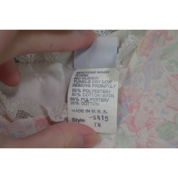 Vintage Bryan Girls 4T Pink Lace Floral Dress Back Button Ruffle Gown RARE - Picture 11 of 11